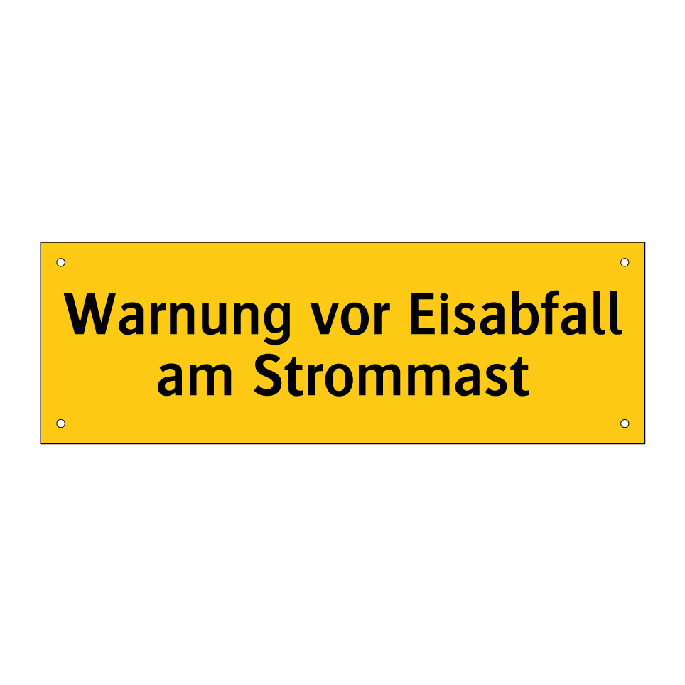 Warnung vor Eisabfall am Strommast