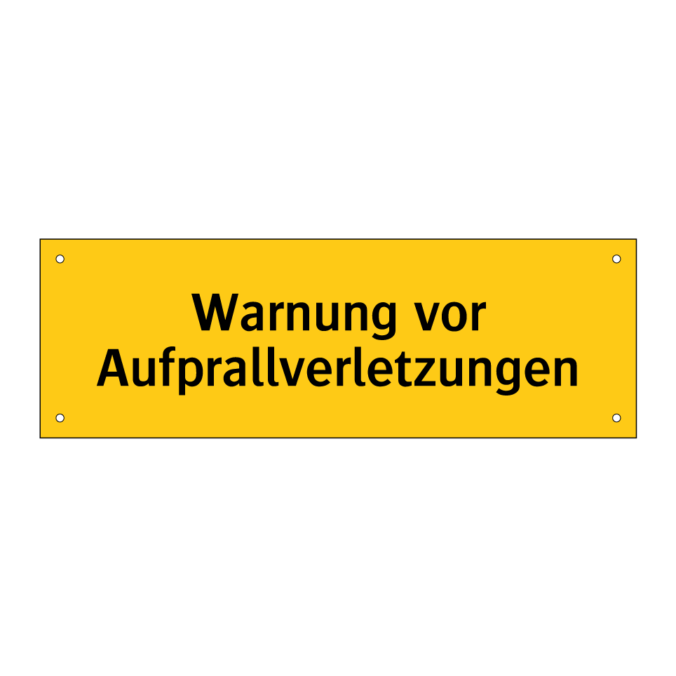 Warnung vor Aufprallverletzungen