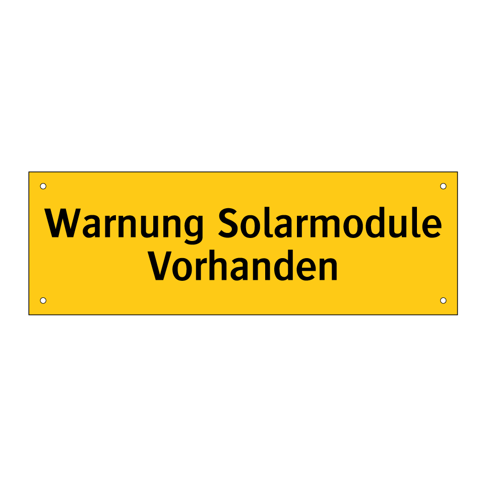 Warnung Solarmodule Vorhanden