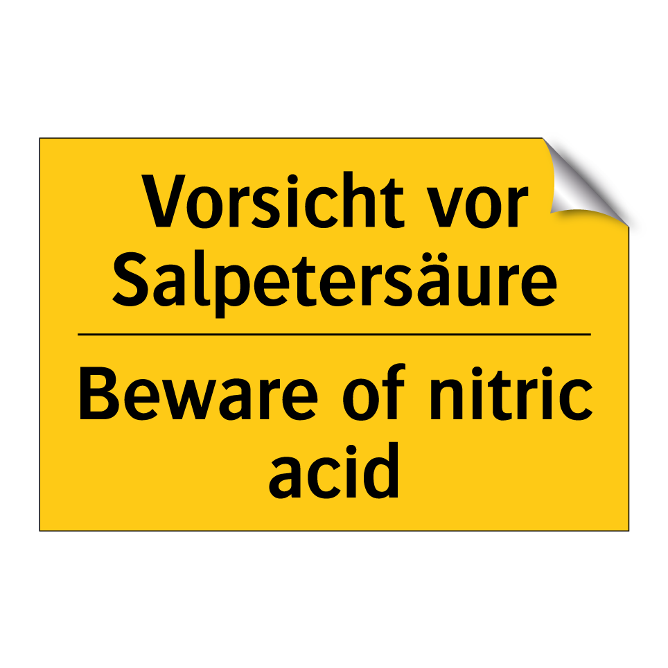 Vorsicht vor Salpetersäure - Beware of nitric acid