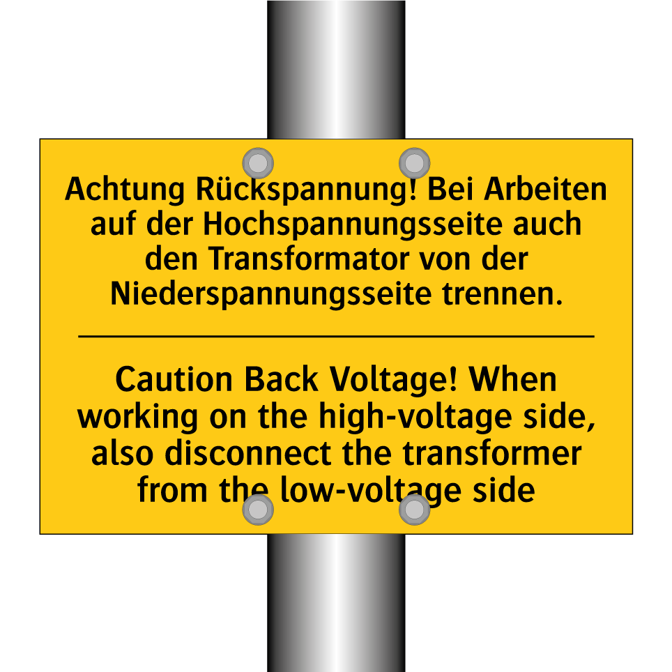 Achtung Rückspannung! Bei Arbeiten /.../ - Caution Back Voltage! When working /.../