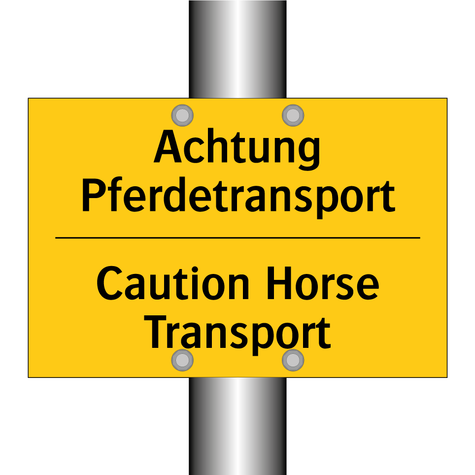 Achtung Pferdetransport - Caution Horse Transport