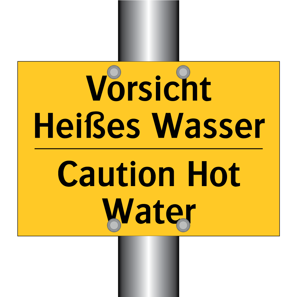Vorsicht Heißes Wasser - Caution Hot Water