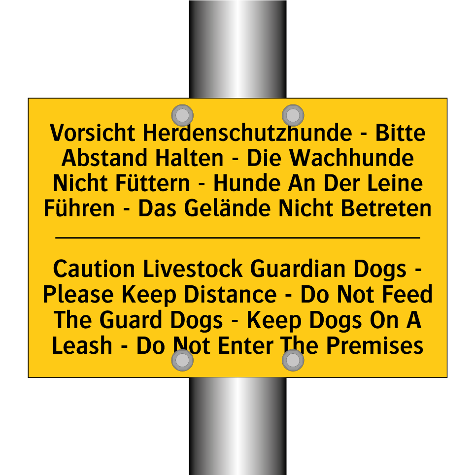 Vorsicht Herdenschutzhunde - Bitte /.../ - Caution Livestock Guardian Dogs /.../