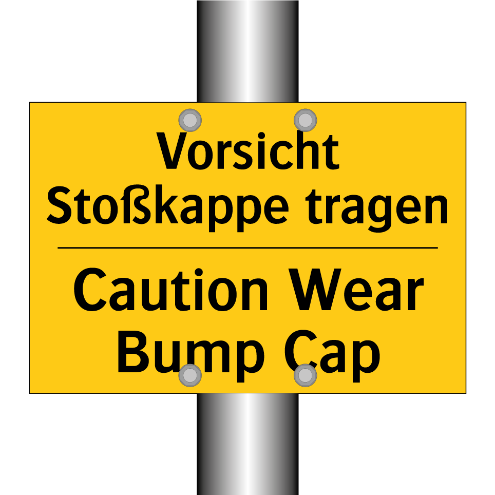 Vorsicht Stoßkappe tragen - Caution Wear Bump Cap