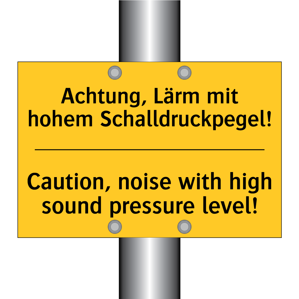 Achtung, Lärm mit hohem Schalldruckpegel!/.../ - Caution, noise with high sound /.../