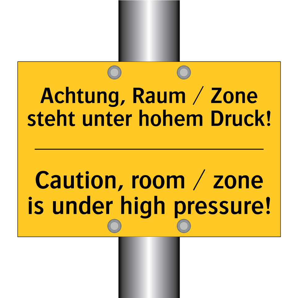 Achtung, Raum / Zone steht unter /.../ - Caution, room / zone is under /.../