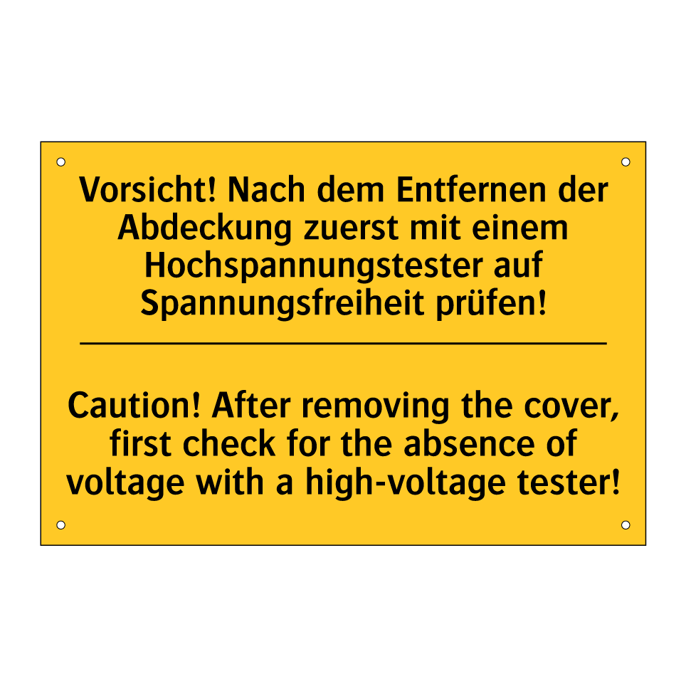 Vorsicht! Nach dem Entfernen der /.../ - Caution! After removing the cover, /.../