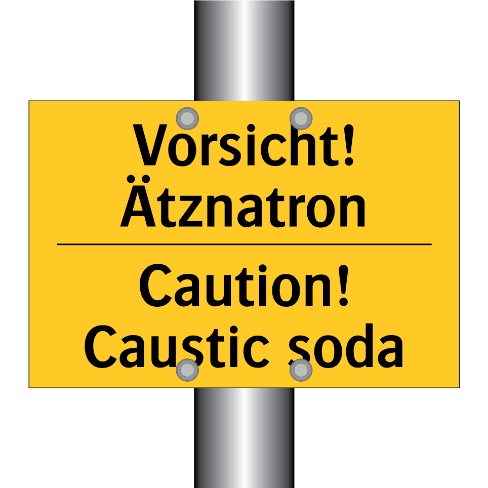 Vorsicht! Ätznatron - Caution! Caustic soda