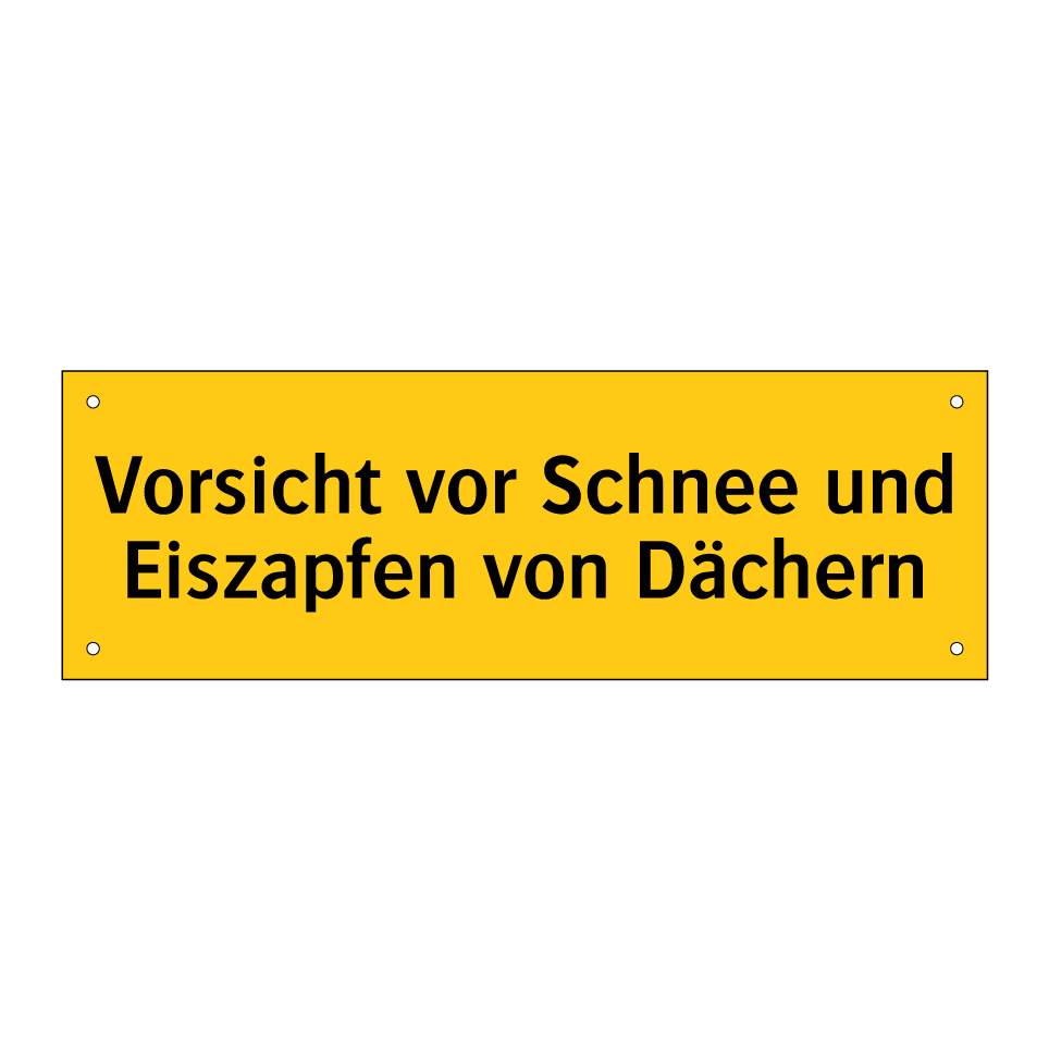 Vorsicht vor Schnee und Eiszapfen von Dächern