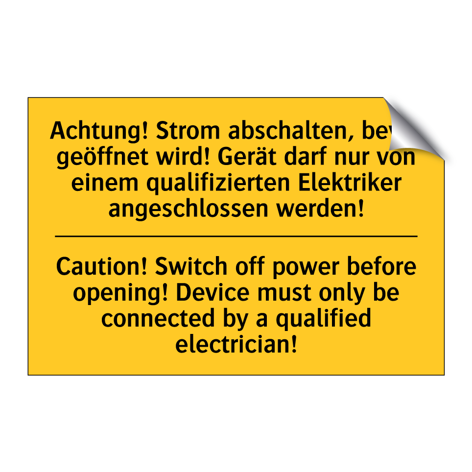 Achtung! Strom abschalten, bevor /.../ - Caution! Switch off power before /.../