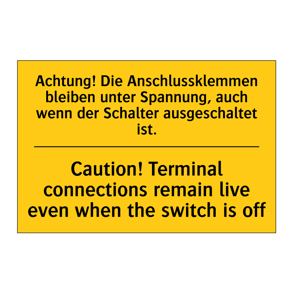 Achtung! Die Anschlussklemmen /.../ - Caution! Terminal connections /.../