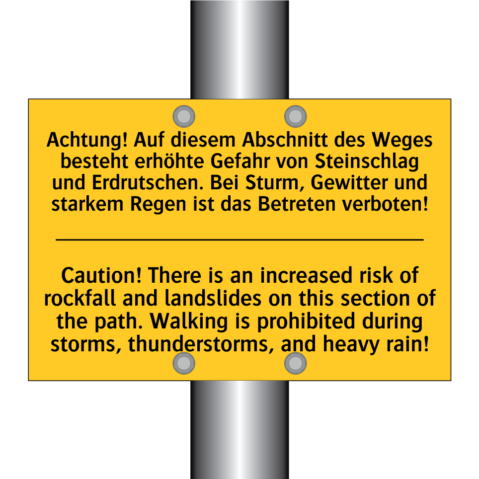 Achtung! Auf diesem Abschnitt /.../ - Caution! There is an increased /.../