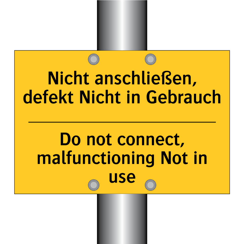 Nicht anschließen, defekt Nicht /.../ - Do not connect, malfunctioning /.../
