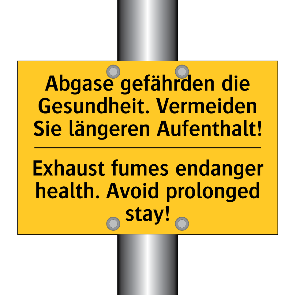 Abgase gefährden die Gesundheit. /.../ - Exhaust fumes endanger health. /.../