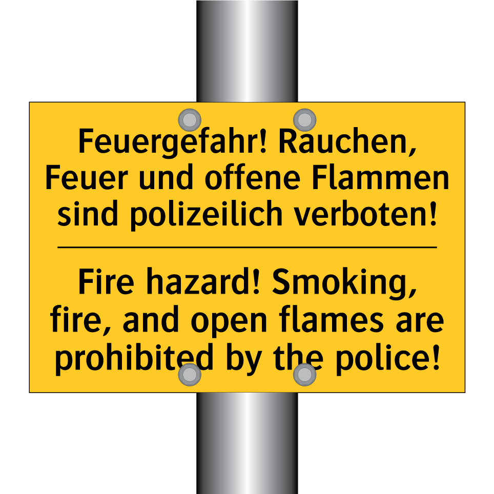 Feuergefahr! Rauchen, Feuer und /.../ - Fire hazard! Smoking, fire, and /.../