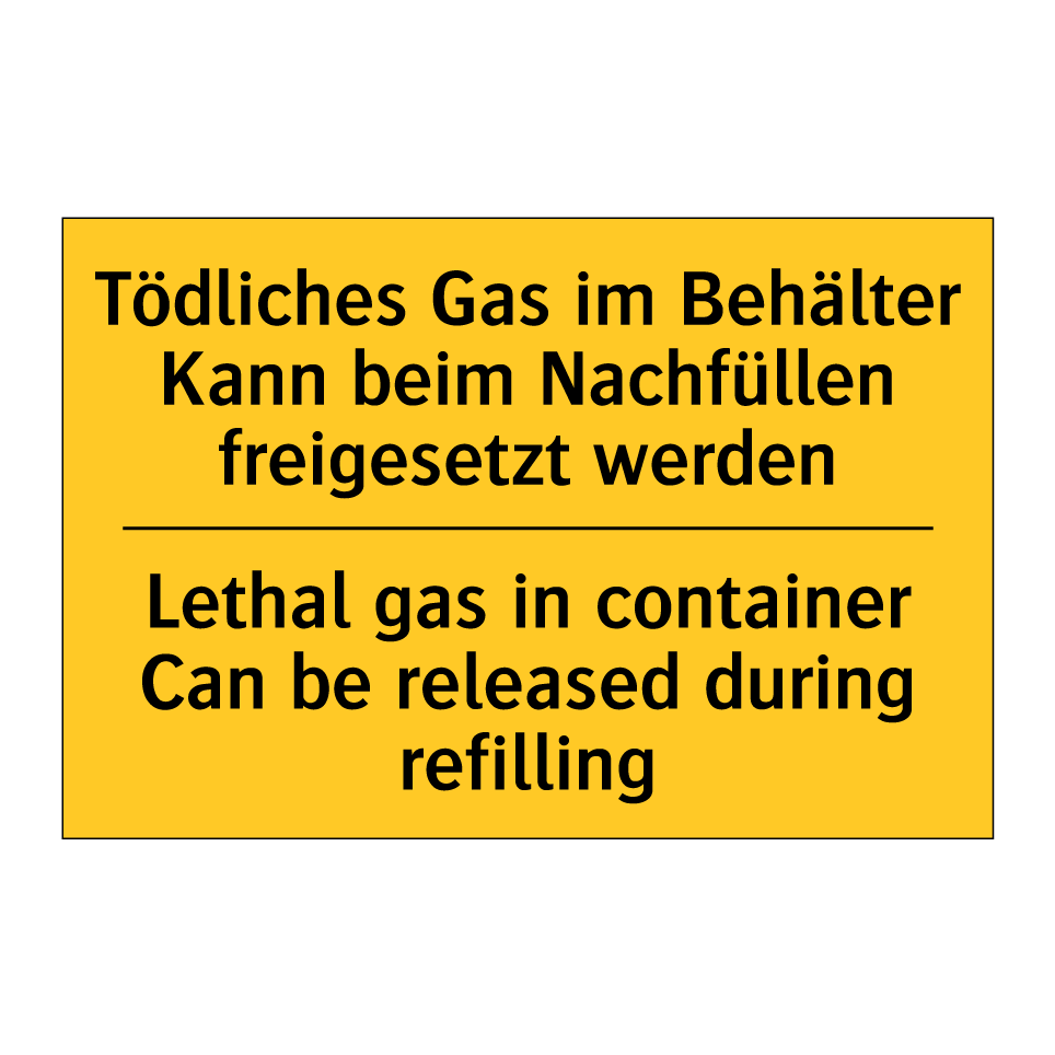 Tödliches Gas im Behälter Kann /.../ - Lethal gas in container Can be /.../
