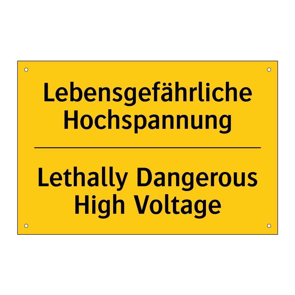 Lebensgefährliche Hochspannung - Lethally Dangerous High Voltage/.../