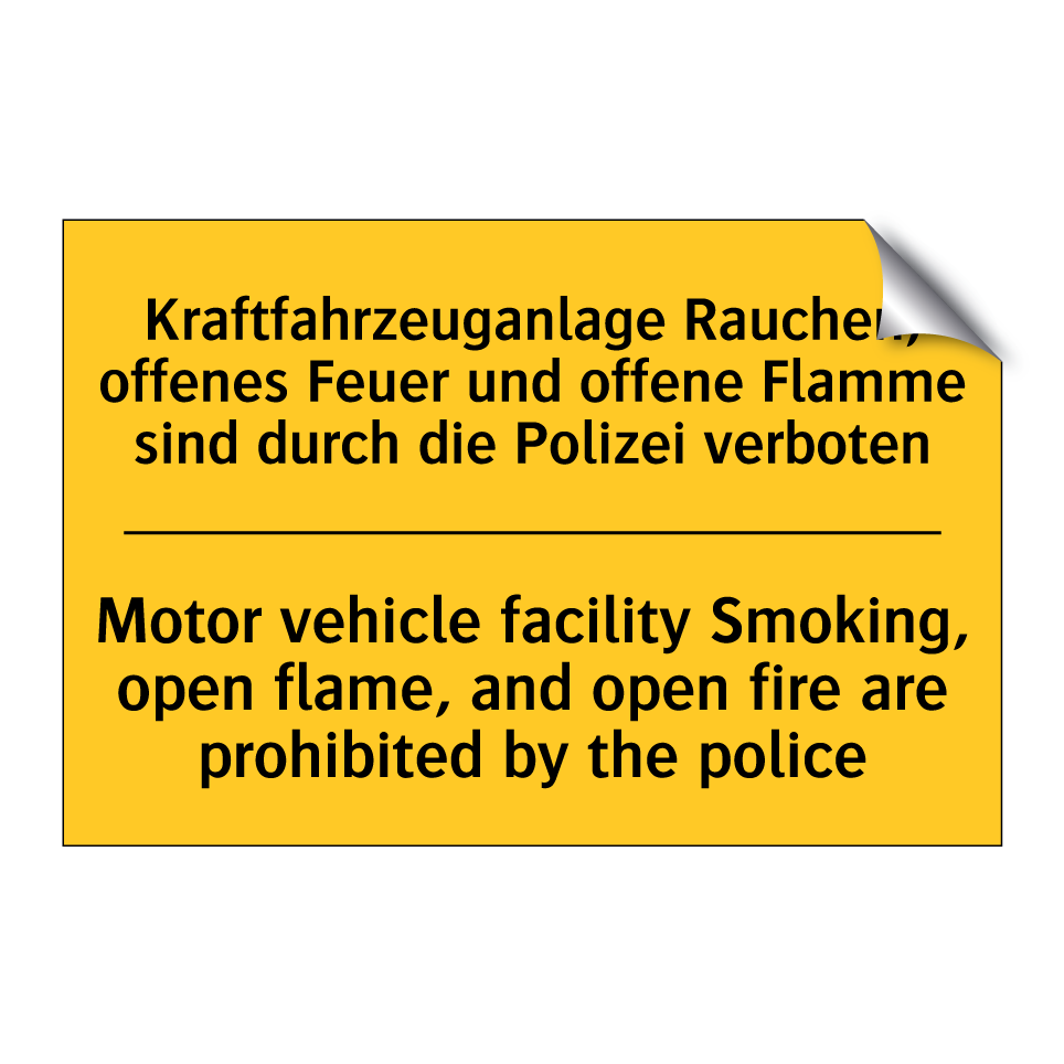 Kraftfahrzeuganlage Rauchen, offenes /.../ - Motor vehicle facility Smoking, /.../