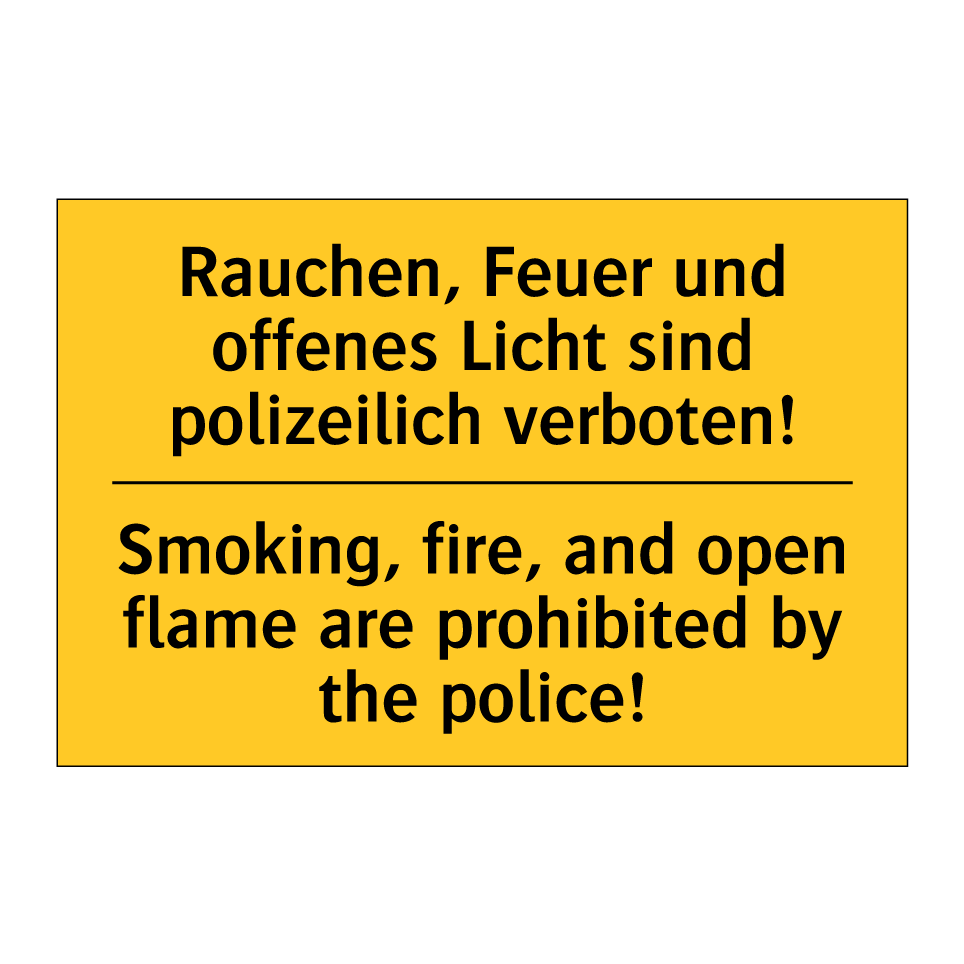 Rauchen, Feuer und offenes Licht /.../ - Smoking, fire, and open flame /.../