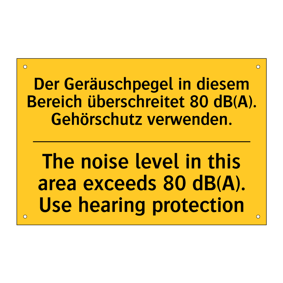 Der Geräuschpegel in diesem Bereich /.../ - The noise level in this area exceeds /.../