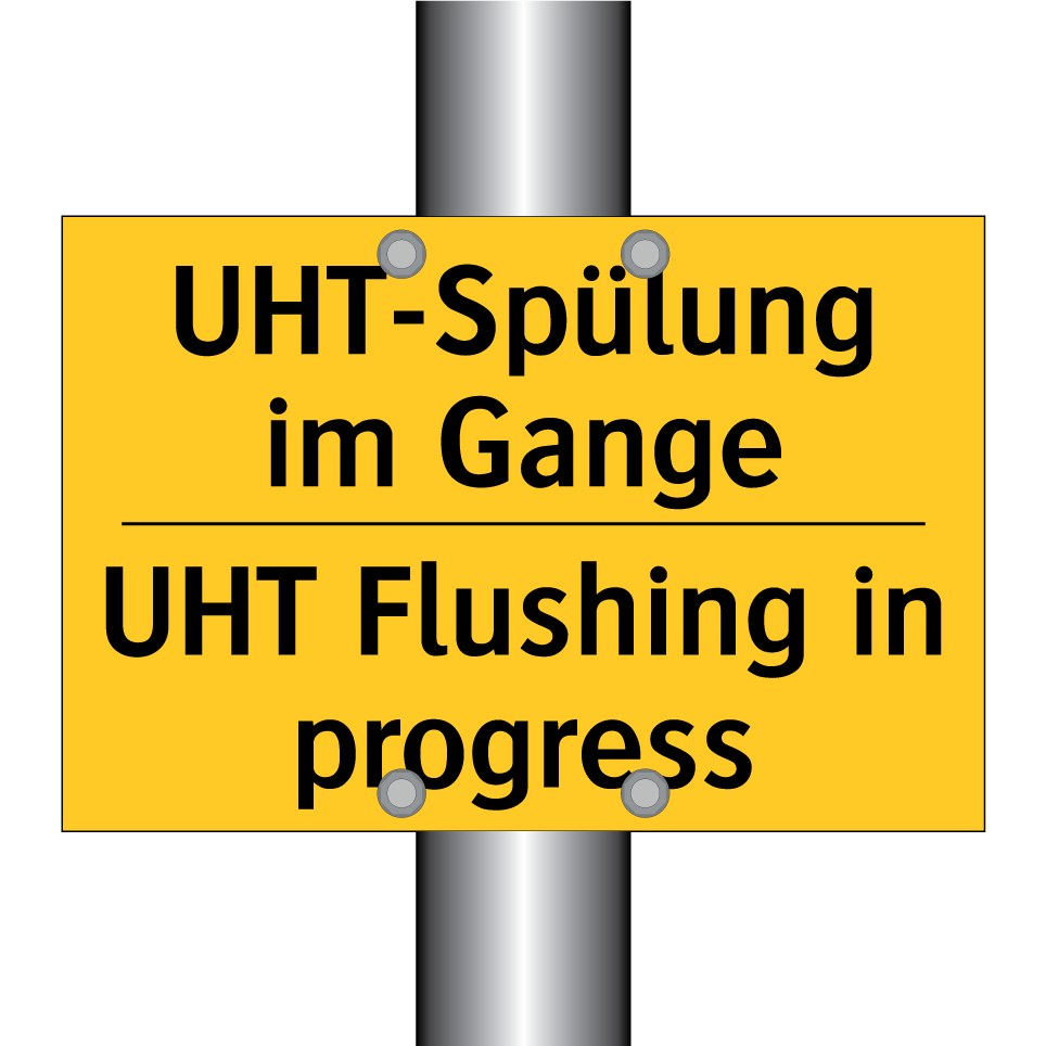 UHT-Spülung im Gange - UHT Flushing in progress