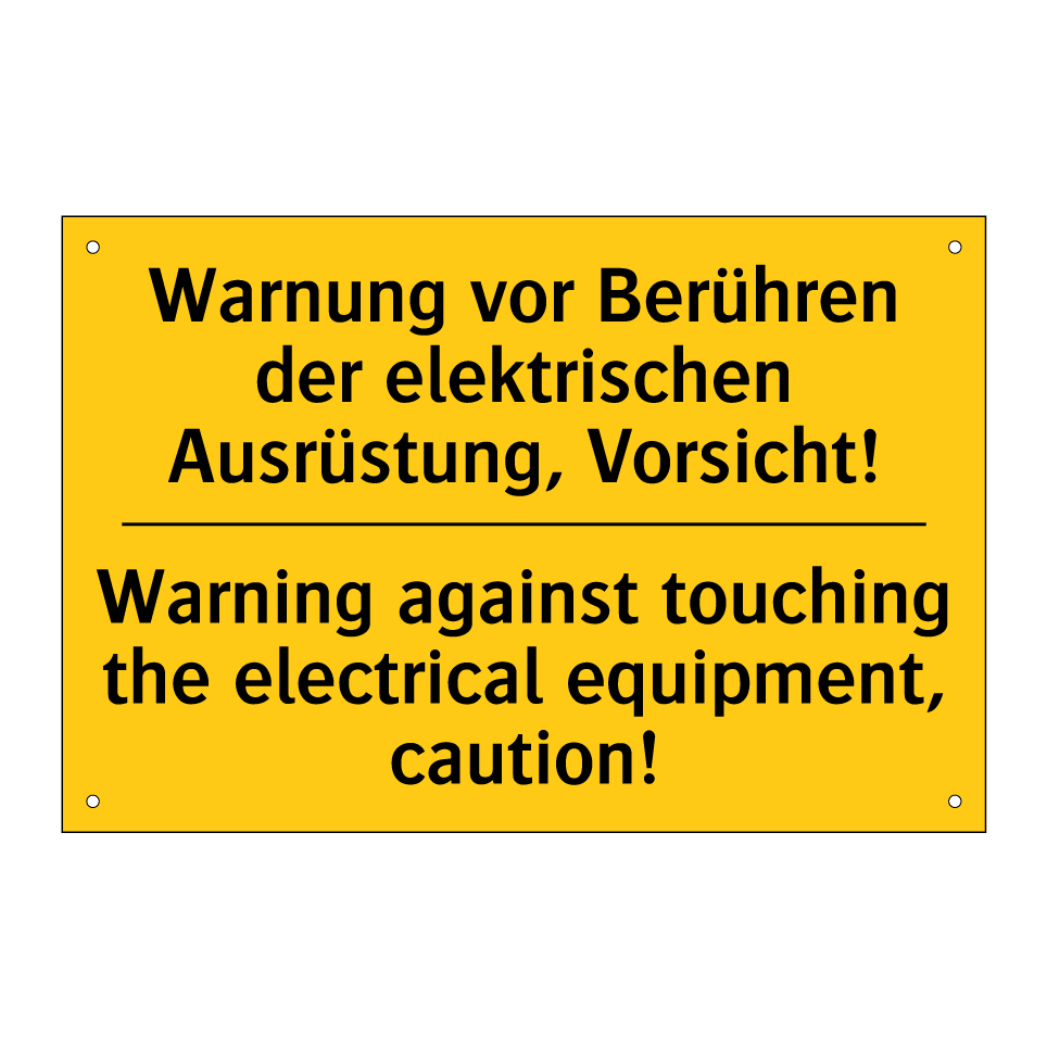 Warnung vor Berühren der elektrischen /.../ - Warning against touching the electrical /.../