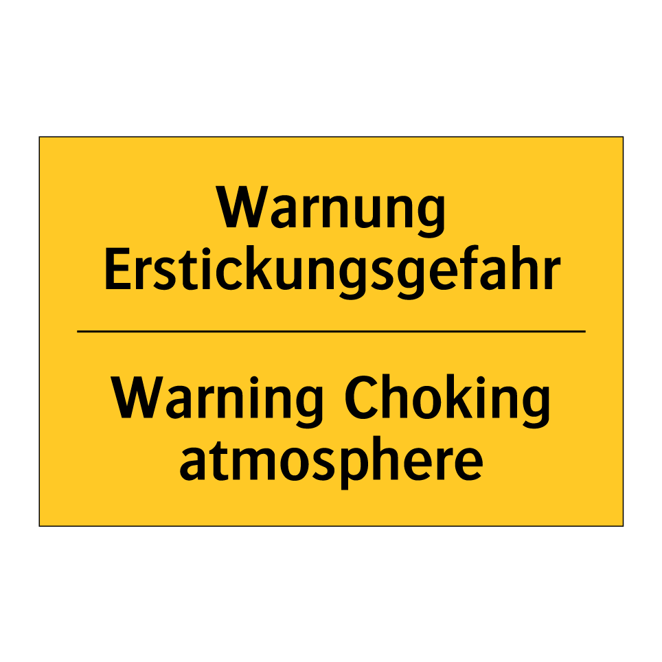 Warnung Erstickungsgefahr - Warning Choking atmosphere