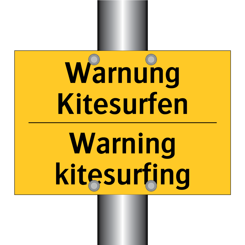 Warnung Kitesurfen - Warning kitesurfing