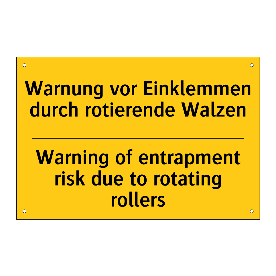 Warnung vor Einklemmen durch rotierende /.../ - Warning of entrapment risk due /.../
