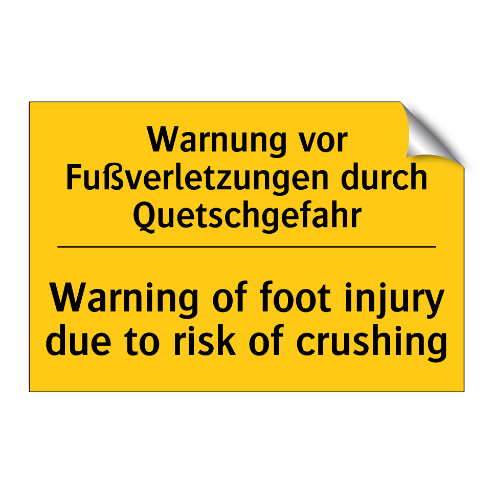 Warnung vor Fußverletzungen durch /.../ - Warning of foot injury due to /.../