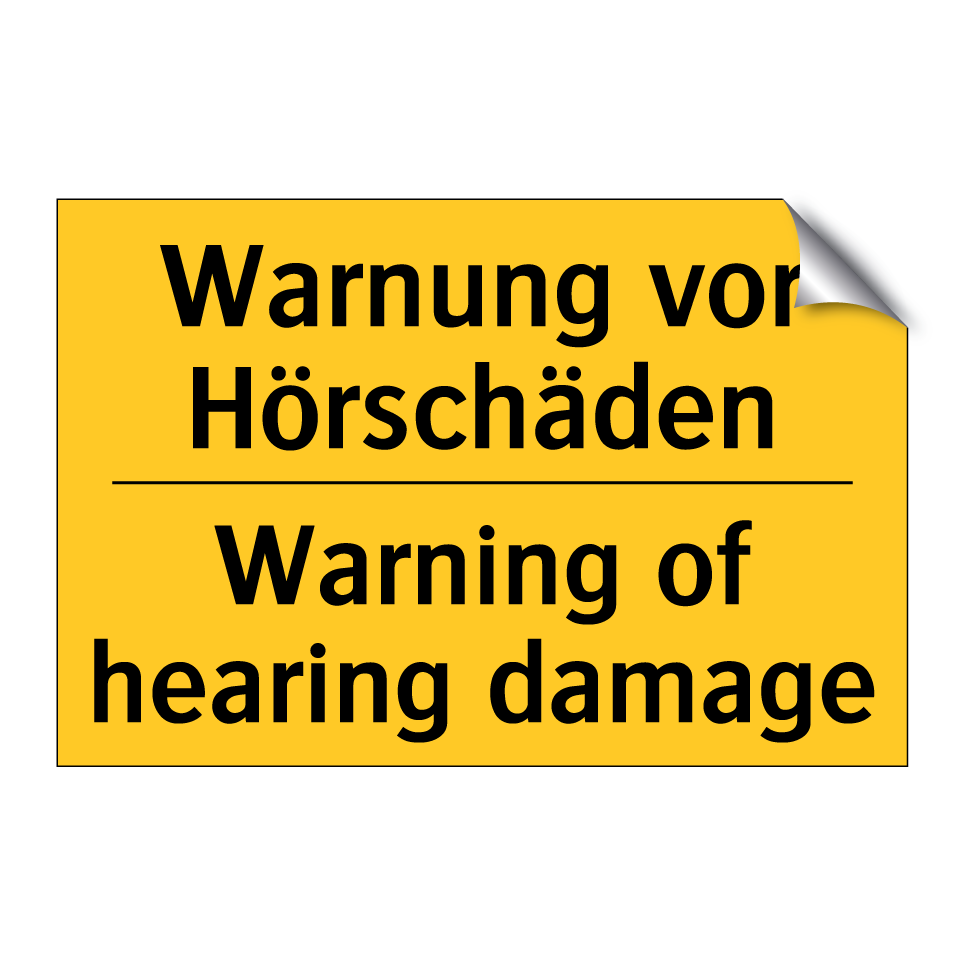 Warnung vor Hörschäden - Warning of hearing damage