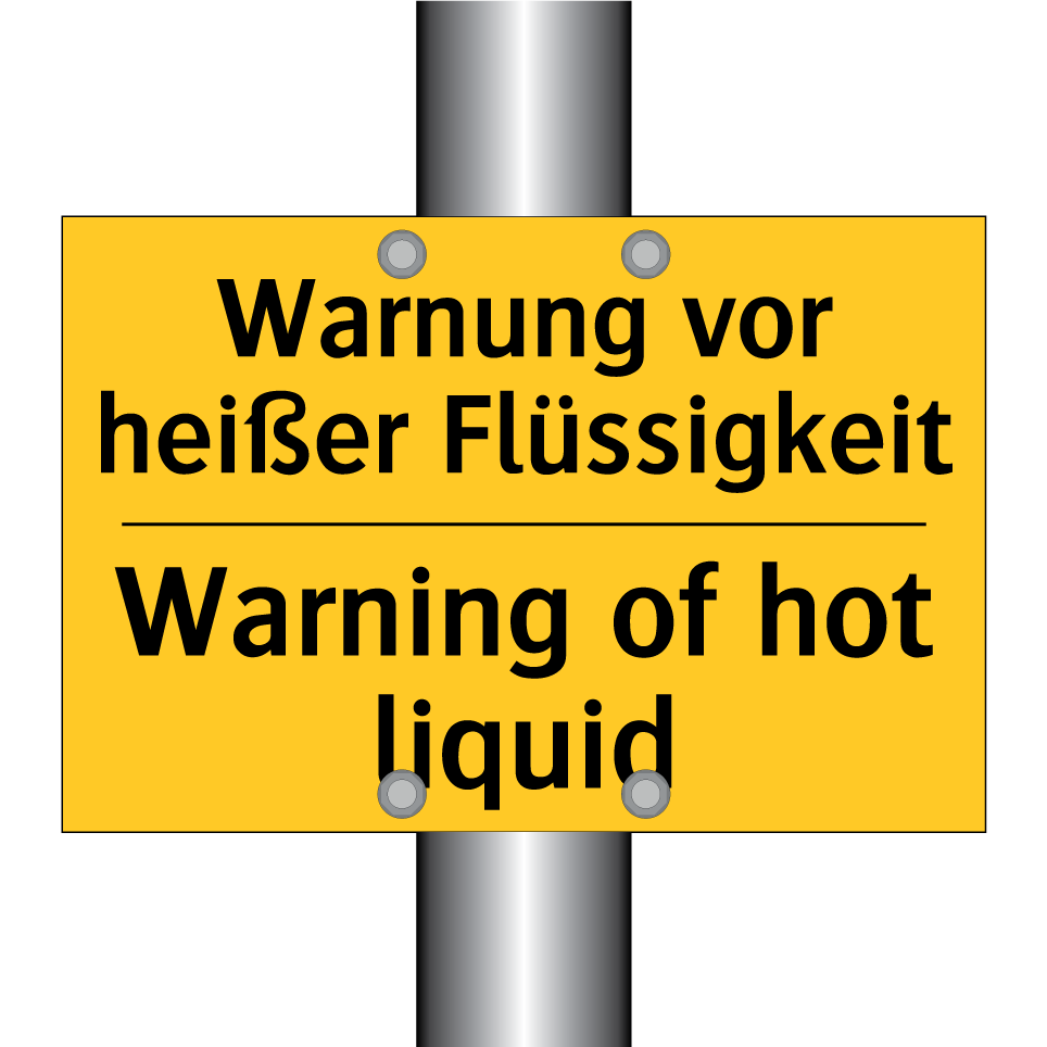 Warnung vor heißer Flüssigkeit - Warning of hot liquid
