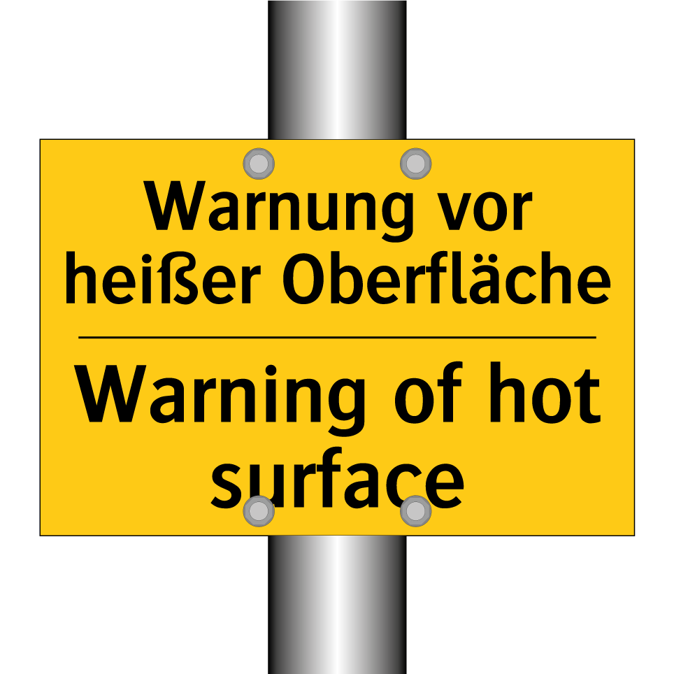 Warnung vor heißer Oberfläche - Warning of hot surface