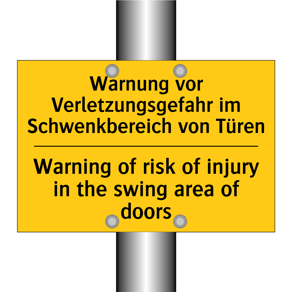 Warnung vor Verletzungsgefahr /.../ - Warning of risk of injury in the /.../