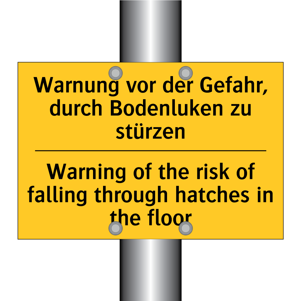 Warnung vor der Gefahr, durch /.../ - Warning of the risk of falling /.../