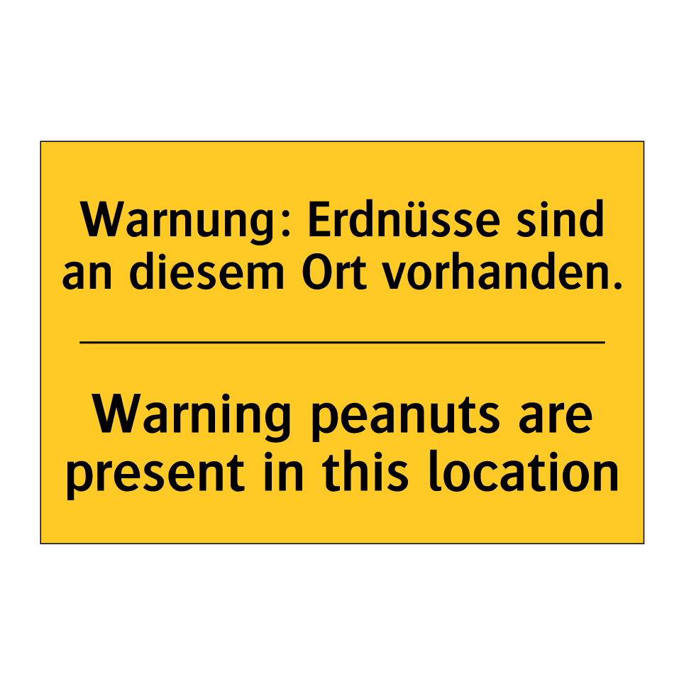Warnung: Erdnüsse sind an diesem /.../ - Warning peanuts are present in /.../
