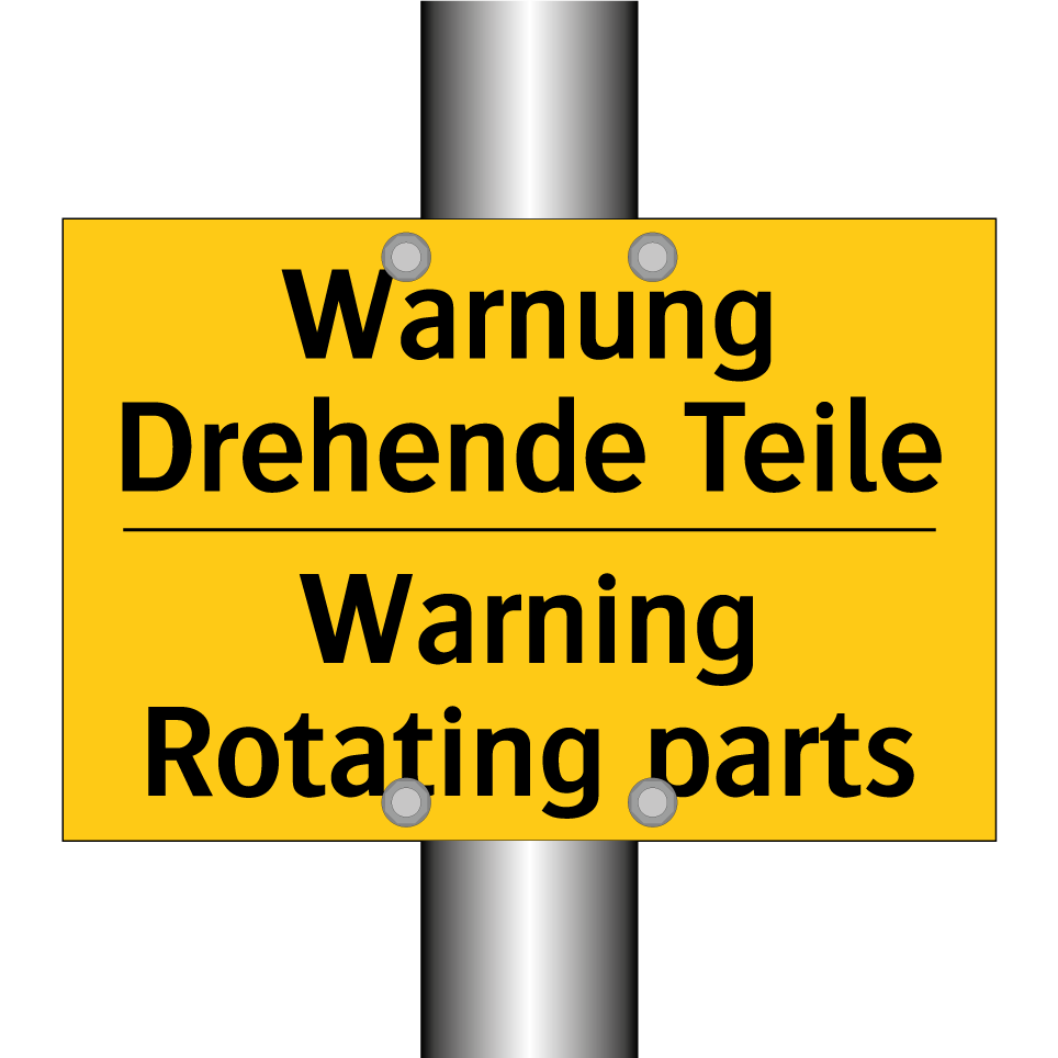 Warnung Drehende Teile - Warning Rotating parts