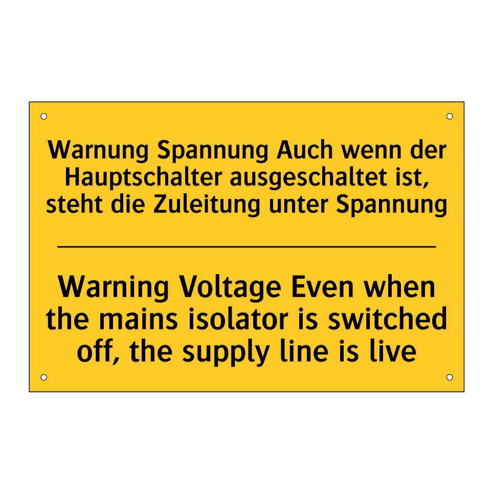 Warnung Spannung Auch wenn der /.../ - Warning Voltage Even when the /.../