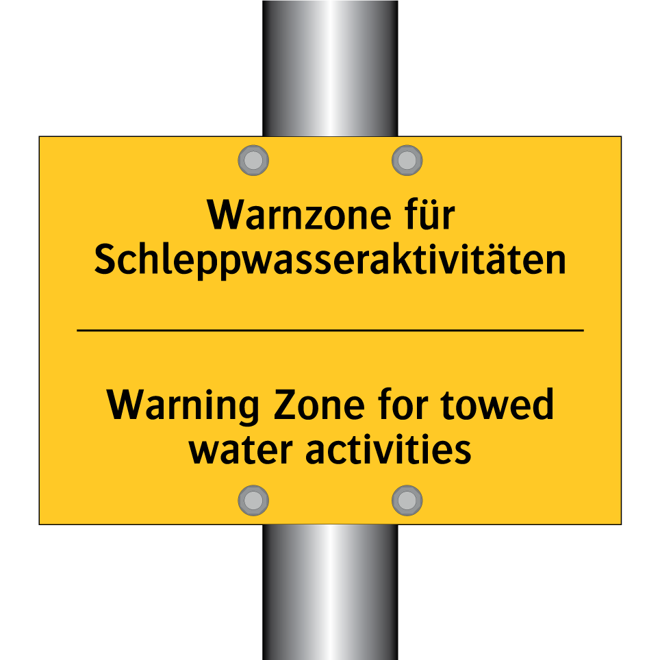 Warnzone für Schleppwasseraktivitäten/.../ - Warning Zone for towed water activities/.../