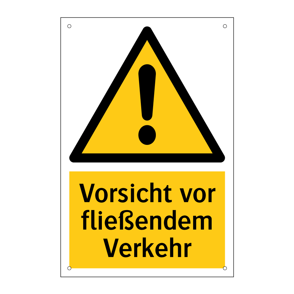Vorsicht vor fließendem Verkehr