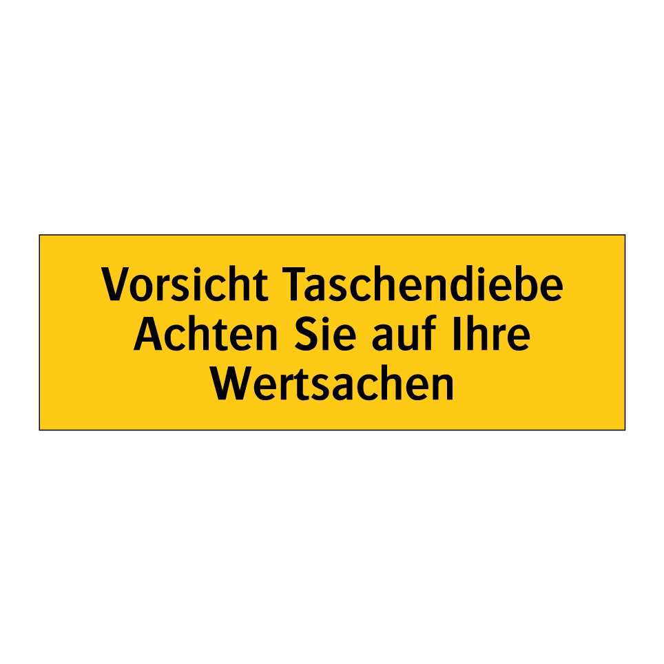 Vorsicht Taschendiebe Achten Sie auf Ihre Wertsachen