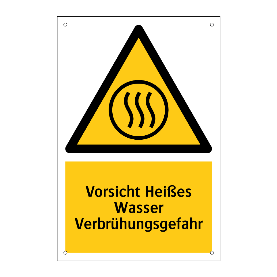 Vorsicht Heißes Wasser Verbrühungsgefahr