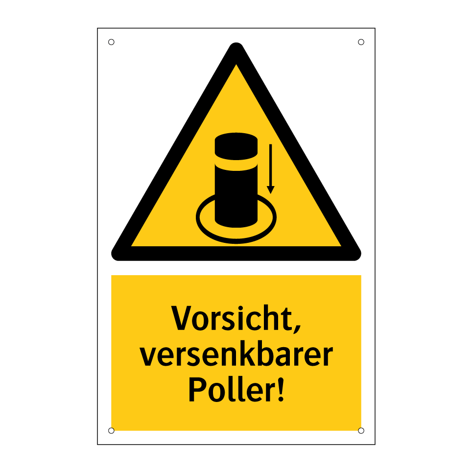 Vorsicht, versenkbarer Poller!