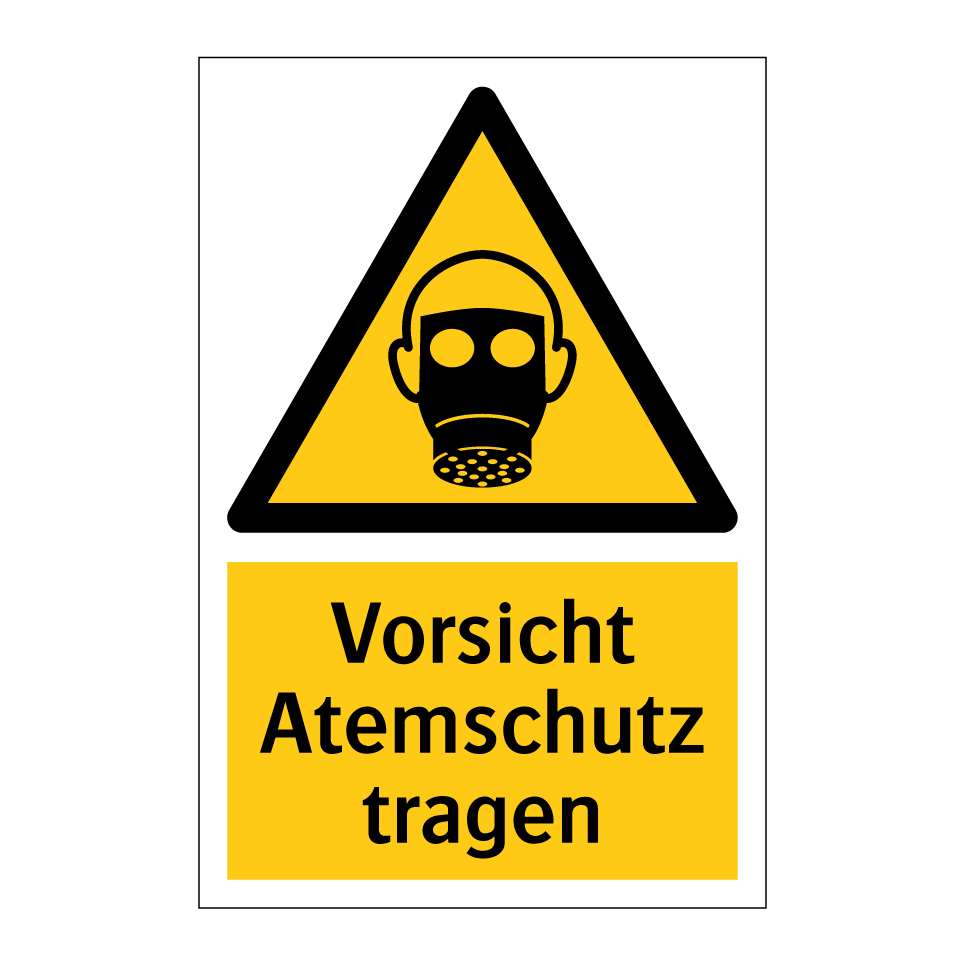 Vorsicht Atemschutz tragen