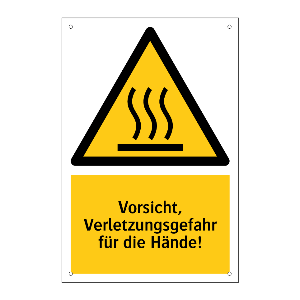 Vorsicht, Verletzungsgefahr für die Hände!