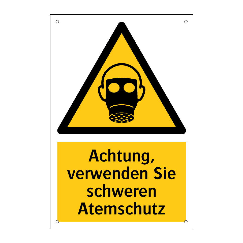 Achtung, verwenden Sie schweren Atemschutz