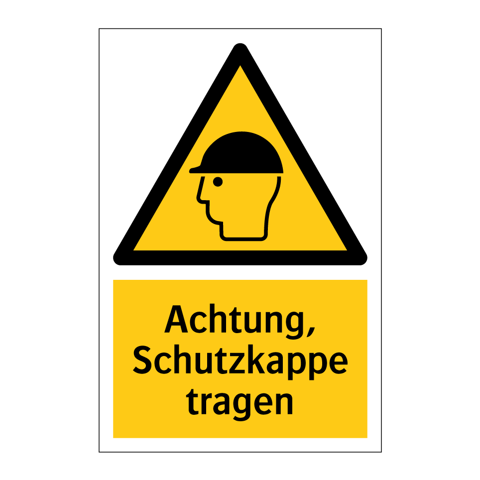 Achtung, Schutzkappe tragen