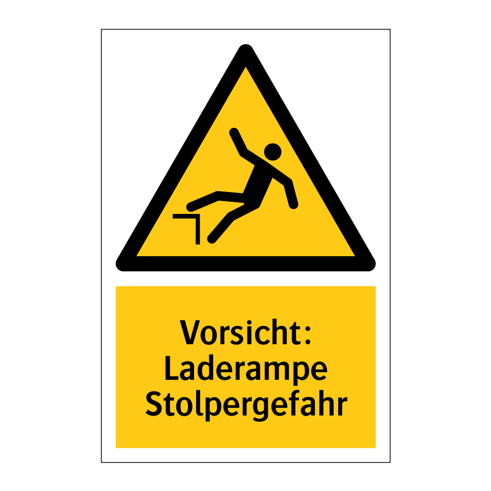 Vorsicht: Laderampe Stolpergefahr