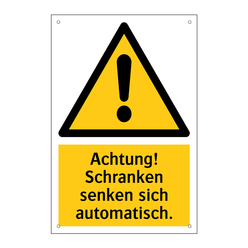 Achtung! Schranken senken sich automatisch.